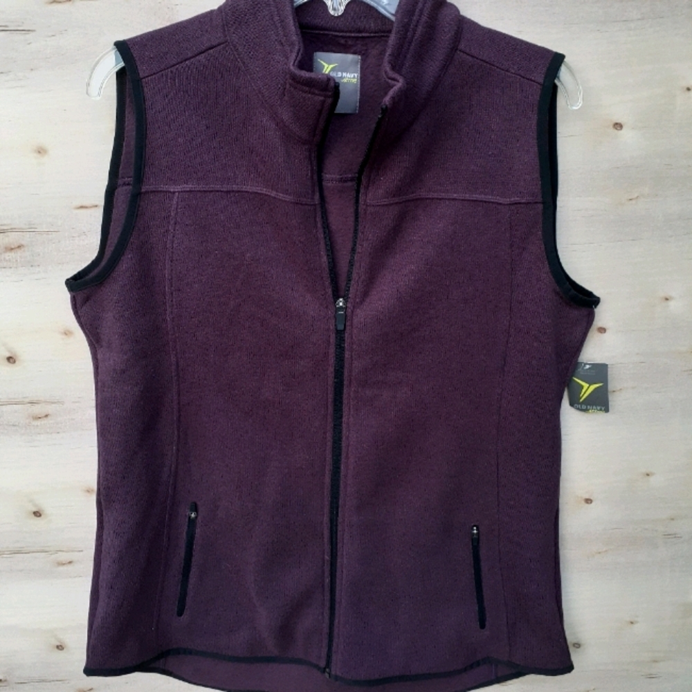 OLD NAVY ACTIVE Purple Fleece Vest WOMENS LARGE
